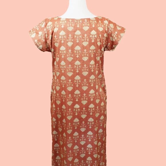 Peach Printed Kurta for Stylish Looks | Muvvas Boutique - Picture 5 of 7